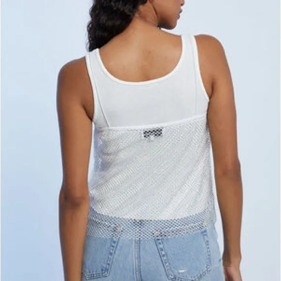 NWT WeWoreWhat Crystal Mesh Camo in White - Picture 2 of 6